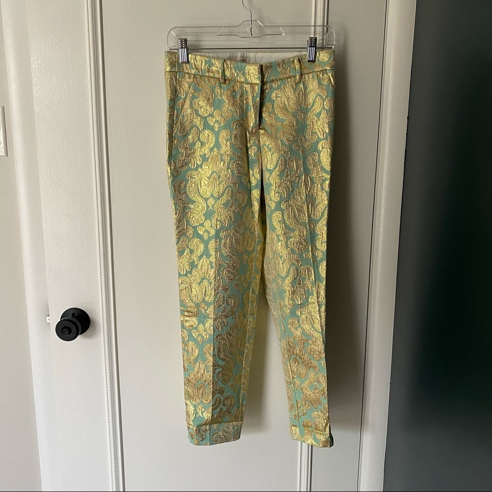 J.Crew Metallic Cropped Pants - 00